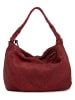 Melina C Leder-Schultertasche "Budoia" in Bordeaux - (B)32 x (H)27 x (T)14 cm