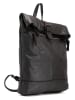 Melina C Leder-Rucksack "Vilesse" in Schwarz - (B)31 x (H)38 x (T)8 cm