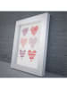 Uyart Home Gerahmter Kunstdruck "Hearts" in Weiß/ Rosa - (B)27 x (H)37 cm