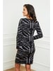 Soft Cashmere Gebreide jurk zwart/grijs