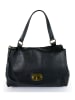 Mila Blu Leren handtas "Nespolo" zwart - (B)29 x (H)22 x (D)8 cm
