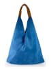 Mila Blu Skórzana torebka "Mirtillo" w kolorze niebieskim - 34 x 39 x 8 cm