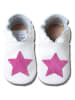 Hobea Leder-Krabbelschuhe "Stern" in Weiß