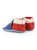 Robeez Skórzane buty "Mister Spaceman" w kolorze niebiesko-czerwonym do raczkowania