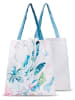 Descanso Shopper bag "Verdi" w kolorze biało-niebieskim - 40 x 45 cm