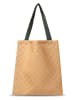 Descanso Shopper bag "Fiori" w kolorze musztardowym ze wzorem - 40 x 45 cm