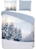 Pure Microvezel beddengoedset "Winter View" lichtblauw/grijs