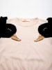 Denokids Trui "Black Swans" lichtroze/zwart