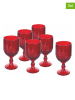 Villa d´Este 6-delige set: glazen "Aspen" rood - 240 ml