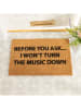 Artsy Kokosvezel deurmat "Loud Music" lichtbruin - (L)60 x (B)40 cm