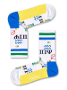 Happy Socks Skarpety "Athletic Wingdings" w kolorze biało-żółto-niebieskim
