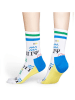 Happy Socks Socken "Athletic Wingdings" in Weiß/ Blau/ Gelb