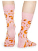 Happy Socks Skarpety "Macroni" w kolorze jasnoróżowo-pomarańczowym
