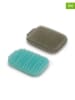 JosephJoseph 2er-Set: Küchenschrubber "Duo" in Grau/ Mint - (B)7,4 x (H)10,9 cm