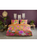 HAPPINESS Perkal beddengoedset "Suzy" geel/roze