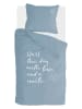 Walra Renforcé-Bettwäsche-Set "Smile with Love" in Blau