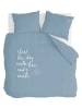 Walra Renforcé-Bettwäsche-Set "Smile with Love" in Blau