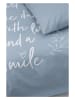 Walra Renforcé-Bettwäsche-Set "Smile with Love" in Blau