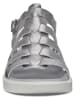 Ecco Leren sandalen "Flowt LX" zilverkleurig