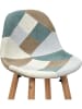 THE HOME DECO FACTORY 2er-Set: Barhocker in Petrol/ Hellbraun/ Creme - (B)39 x (H)92,5 x (T)45 cm