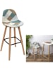 THE HOME DECO FACTORY 2-delige set: barkrukken petrol/crème/lichtbruin - (B)39 x (H)92,5 x (D)45 cm