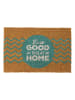 THE HOME DECO FACTORY Kokos deurmat "Good to be at home" lichtbruin - (L)60 x (B)40 cm