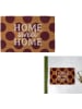 THE HOME DECO FACTORY Kokos deurmat "Home Sweet Home" lichtbruin - (L)60 x (B)40 cm