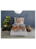 Good Morning Flanellen beddengoedset "Happy Horses" grijs/lichtbruin