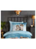 Good Morning Flanellen beddengoedset "Family" blauw