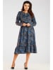 Awama Jurk donkerblauw/meerkleurig