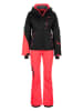 Peak Mountain 2-delige ski-/snowboardoutfit "Amic" zwart/koraalrood