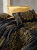 Elizabed Satin-Bettwäsche-Set in Schwarz/ Gold