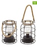 Gartenfreude Lampy dekoracyjne (2 szt.) w kolorze czarnym - wys. 17,5 cm