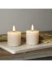 STAR Trading 4-delige set: ledkaarsen "Flame Swirl Votive" beige - (H)7,5 x Ø 5 cm