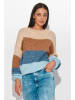 numinou Sweter w kolorze niebiesko-brązowo-beżowym ze wzorem