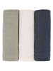 Lässig 3er-Set: Mulltücher in Oliv/ Weiß/ Dunkelblau - (L)85 x (B)85 cm