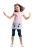 Denokids 2-delige outfit lichtroze/donkerblauw