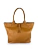 Florence Bags Leder-Shopper "Fr" in Hellbraun - (B)42 x (H)38 x (T)6 cm