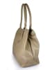 Florence Bags Leder-Shopper "Fr" in Taupe - (B)42 x (H)38 x (T)6 cm