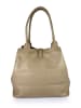 Florence Bags Skórzany shopper bag "Fr" w kolorze szarobrązowym - 42 x 38 x 6 cm