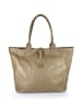 Florence Bags Skórzany shopper bag "Fr" w kolorze szarobrązowym - 42 x 38 x 6 cm