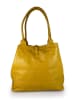 Florence Bags Leder-Shopper "Fr" in Gelb - (B)42 x (H)38 x (T)6 cm