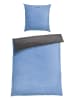 Schiesser Fijnbiber beddengoedset "Doubleface" blauw/grijs