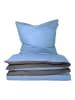 Schiesser Fijnbiber beddengoedset "Doubleface" blauw/grijs