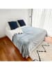 Le Comptoir de la Plage Plaid "Lapin'' in Blaugrau/ Weiß - (L)240 x (B)220 cm