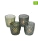 Boltze 4-delige set: windlichten "Marilu" groen - (H)8 x Ø 4 cm
