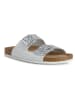Geox Leder-Pantoletten "Brionia" in Silber