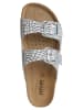 Geox Leder-Pantoletten "Brionia" in Silber