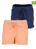Blue Seven 2er-Set: Shorts in Dunkelblau/ Orange