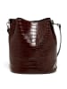 maison héritage PARIS Leder-Umhängetasche "Bruna" in Dunkelbraun - (B)23 x (H)26,5 x (T)16 cm